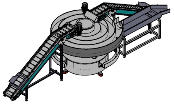 Continuous Long Spiral Channel Vibratory Finishing Machine LZGLC800