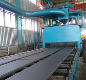 roller conveyor shot blast machine